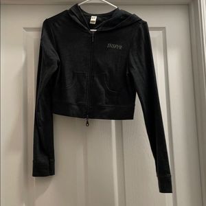 Grey cropped zip up jacket
